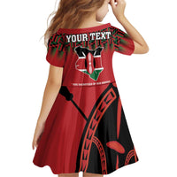 Personalized Kenya Mashujaa Day Family Matching Off Shoulder Short Dress and Hawaiian Shirt Mzee Jomo Kenyatta With Coat Of Arms - Wonder Print Shop