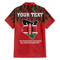 Personalized Kenya Mashujaa Day Family Matching Short Sleeve Bodycon Dress and Hawaiian Shirt Mzee Jomo Kenyatta With Coat Of Arms - Wonder Print Shop