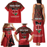 Personalized Kenya Mashujaa Day Family Matching Tank Maxi Dress and Hawaiian Shirt Mzee Jomo Kenyatta With Coat Of Arms - Wonder Print Shop