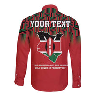 Personalized Kenya Mashujaa Day Long Sleeve Button Shirt Mzee Jomo Kenyatta With Coat Of Arms - Wonder Print Shop