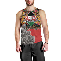 Personalized Kenya Mashujaa Day Men Tank Top Mzee Jomo Kenyatta With Coat Of Arms - Wonder Print Shop