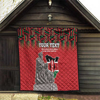 Personalized Kenya Mashujaa Day Quilt Mzee Jomo Kenyatta With Coat Of Arms - Wonder Print Shop