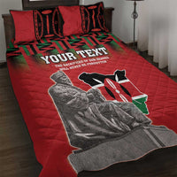 Personalized Kenya Mashujaa Day Quilt Bed Set Mzee Jomo Kenyatta With Coat Of Arms - Wonder Print Shop
