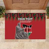 Personalized Kenya Mashujaa Day Rubber Doormat Mzee Jomo Kenyatta With Coat Of Arms - Wonder Print Shop