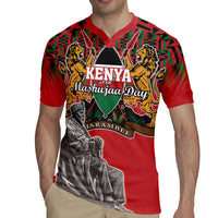 Personalized Kenya Mashujaa Day Rugby Jersey Mzee Jomo Kenyatta With Coat Of Arms - Wonder Print Shop
