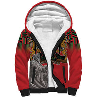 Personalized Kenya Mashujaa Day Sherpa Hoodie Mzee Jomo Kenyatta With Coat Of Arms - Wonder Print Shop
