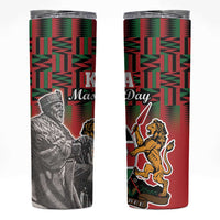 Kenya Mashujaa Day Skinny Tumbler Mzee Jomo Kenyatta With Coat Of Arms - Wonder Print Shop