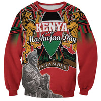 Personalized Kenya Mashujaa Day Sweatshirt Mzee Jomo Kenyatta With Coat Of Arms - Wonder Print Shop