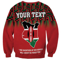 Personalized Kenya Mashujaa Day Sweatshirt Mzee Jomo Kenyatta With Coat Of Arms - Wonder Print Shop