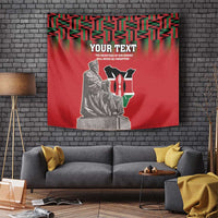 Personalized Kenya Mashujaa Day Tapestry Mzee Jomo Kenyatta With Coat Of Arms - Wonder Print Shop