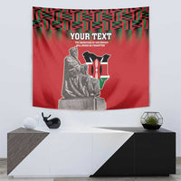 Personalized Kenya Mashujaa Day Tapestry Mzee Jomo Kenyatta With Coat Of Arms - Wonder Print Shop