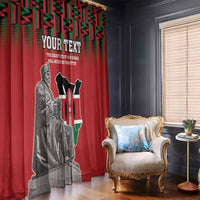 Personalized Kenya Mashujaa Day Window Curtain Mzee Jomo Kenyatta With Coat Of Arms - Wonder Print Shop