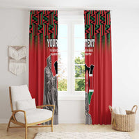 Personalized Kenya Mashujaa Day Window Curtain Mzee Jomo Kenyatta With Coat Of Arms - Wonder Print Shop