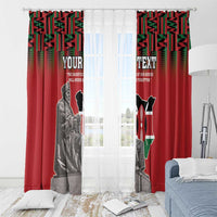 Personalized Kenya Mashujaa Day Window Curtain Mzee Jomo Kenyatta With Coat Of Arms - Wonder Print Shop