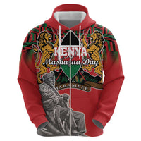 Personalized Kenya Mashujaa Day Zip Hoodie Mzee Jomo Kenyatta With Coat Of Arms - Wonder Print Shop