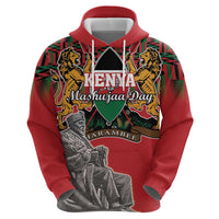 Personalized Kenya Mashujaa Day Zip Hoodie Mzee Jomo Kenyatta With Coat Of Arms - Wonder Print Shop