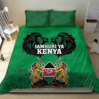 Kenya National Heroes Day Bedding Set Mashujaa With Lion Head And Coat Of Arms - Wonder Print Shop
