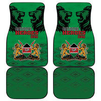 Kenya National Heroes Day Car Mats Mashujaa With Lion Head And Coat Of Arms - Wonder Print Shop