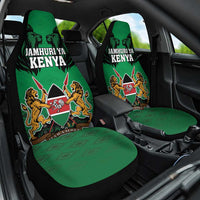 Kenya National Heroes Day Car Seat Cover Mashujaa With Lion Head And Coat Of Arms - Wonder Print Shop