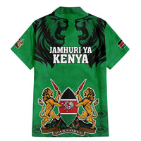 Kenya National Heroes Day Family Matching Mermaid Dress and Hawaiian Shirt Mashujaa With Lion Head And Coat Of Arms - Wonder Print Shop