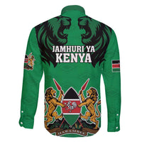 Kenya National Heroes Day Family Matching Tank Maxi Dress and Hawaiian Shirt Mashujaa With Lion Head And Coat Of Arms - Wonder Print Shop