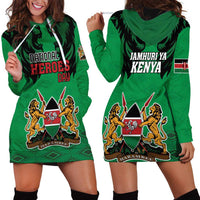Kenya National Heroes Day Hoodie Dress Mashujaa With Lion Head And Coat Of Arms - Wonder Print Shop