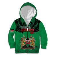 Kenya National Heroes Day Kid Hoodie Mashujaa With Lion Head And Coat Of Arms - Wonder Print Shop