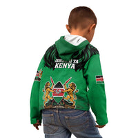 Kenya National Heroes Day Kid Hoodie Mashujaa With Lion Head And Coat Of Arms - Wonder Print Shop