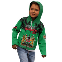 Kenya National Heroes Day Kid Hoodie Mashujaa With Lion Head And Coat Of Arms - Wonder Print Shop