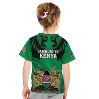 Kenya National Heroes Day Kid T Shirt Mashujaa With Lion Head And Coat Of Arms - Wonder Print Shop