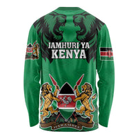 Kenya National Heroes Day Long Sleeve Shirt Mashujaa With Lion Head And Coat Of Arms - Wonder Print Shop