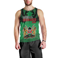 Kenya National Heroes Day Men Tank Top Mashujaa With Lion Head And Coat Of Arms - Wonder Print Shop
