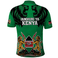 Kenya National Heroes Day Polo Shirt Mashujaa With Lion Head And Coat Of Arms - Wonder Print Shop