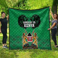 Kenya National Heroes Day Quilt Mashujaa With Lion Head And Coat Of Arms - Wonder Print Shop