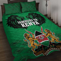 Kenya National Heroes Day Quilt Bed Set Mashujaa With Lion Head And Coat Of Arms - Wonder Print Shop