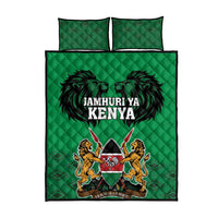 Kenya National Heroes Day Quilt Bed Set Mashujaa With Lion Head And Coat Of Arms - Wonder Print Shop