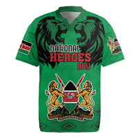 Kenya National Heroes Day Rugby Jersey Mashujaa With Lion Head And Coat Of Arms - Wonder Print Shop