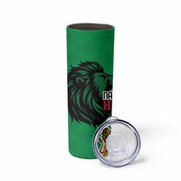 Kenya National Heroes Day Skinny Tumbler Mashujaa With Lion Head And Coat Of Arms - Wonder Print Shop