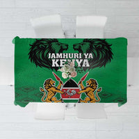 Kenya National Heroes Day Tablecloth Mashujaa With Lion Head And Coat Of Arms - Wonder Print Shop