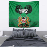 Kenya National Heroes Day Tapestry Mashujaa With Lion Head And Coat Of Arms - Wonder Print Shop