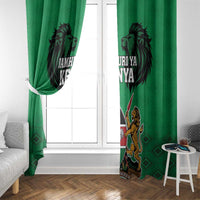Kenya National Heroes Day Window Curtain Mashujaa With Lion Head And Coat Of Arms - Wonder Print Shop