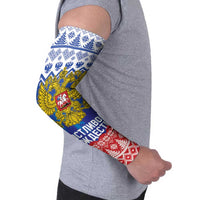 Russia Christmas Arm Sleeves Double Headed Eagle Christmas Patterns - Wonder Print Shop