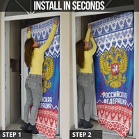 Russia Christmas Door Cover Double Headed Eagle Christmas Patterns - Wonder Print Shop