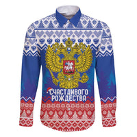 Russia Christmas Family Matching Puletasi and Hawaiian Shirt Double Headed Eagle Christmas Patterns - Wonder Print Shop