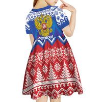 Russia Christmas Kid Short Sleeve Dress Double Headed Eagle Christmas Patterns - Wonder Print Shop