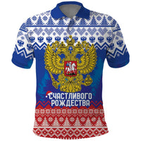Russia Christmas Polo Shirt Double Headed Eagle Christmas Patterns - Wonder Print Shop
