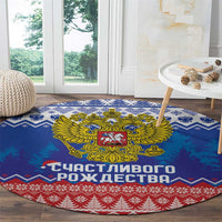Russia Christmas Round Carpet Double Headed Eagle Christmas Patterns - Wonder Print Shop