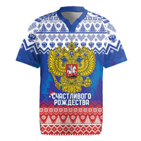 Russia Christmas Rugby Jersey Double Headed Eagle Christmas Patterns - Wonder Print Shop