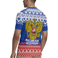 Russia Christmas Rugby Jersey Double Headed Eagle Christmas Patterns - Wonder Print Shop