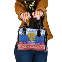Russia Christmas Shoulder Handbag Double Headed Eagle Christmas Patterns - Wonder Print Shop